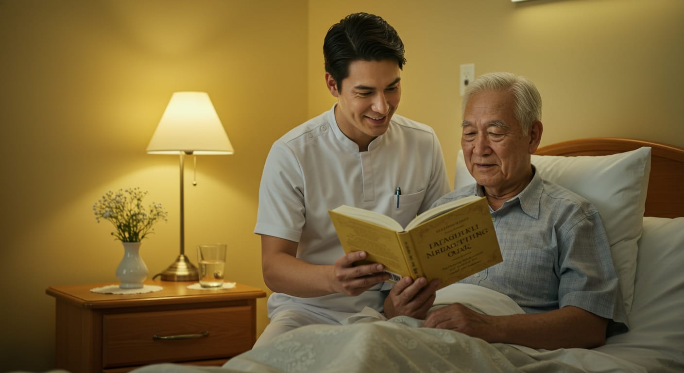 reading to an elderly